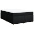 Cama box spring con colchón tela negro 140x200