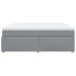 Cama box spring con colchón tela gris claro 180x200