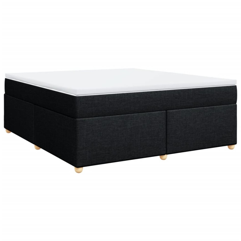 Cama box spring con colchón tela negro 180x200