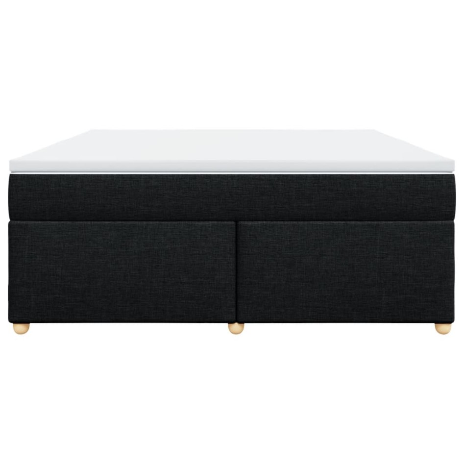 Cama box spring con colchón tela negro 180x200