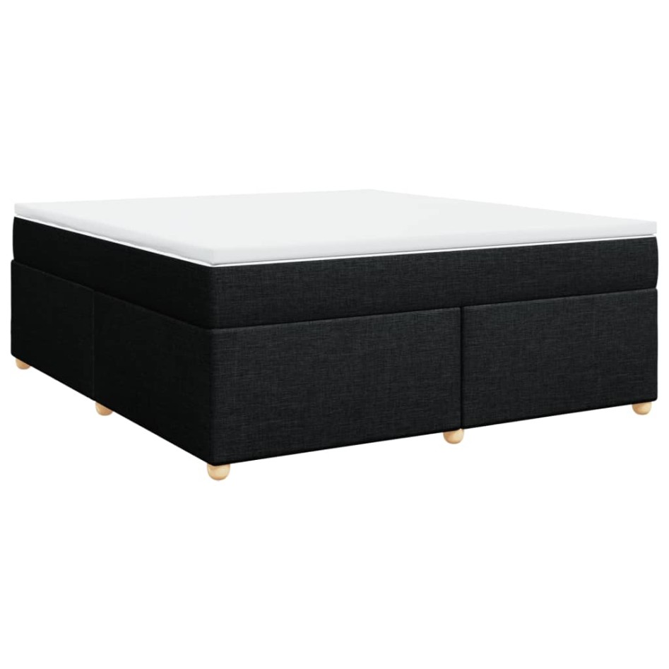 Cama box spring con colchón tela negro 180x200