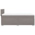 Cama box spring con colchón tela gris taupe 90x200