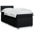 Cama box spring con colchón tela negro 90x200