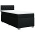 Cama box spring con colchón tela negro 90x200