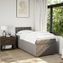 Cama box spring con colchón tela gris taupe 90x200