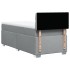 Cama box spring con colchón tela gris claro 100x200