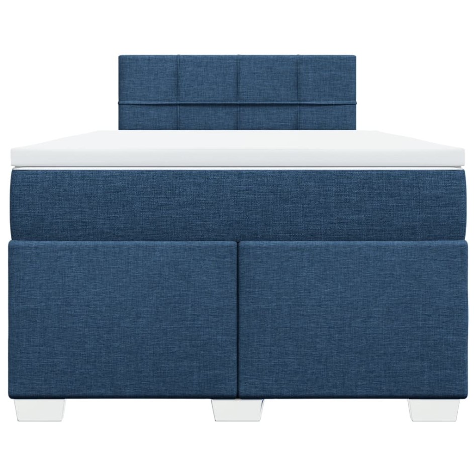 Cama box spring con colchón tela azul 120x190