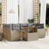 Set sofás de jardín 7 piezas y cojines ratán sintético