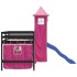 Cama alta para niños con torre madera pino rosa 90x190