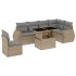 Set sofás de jardín 7 piezas y cojines ratán sintético
