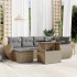 Set sofás de jardín 7 piezas y cojines ratán sintético