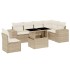 Set sofás de jardín 7 piezas y cojines ratán sintético