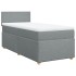 Cama box spring con colchón tela gris claro 90x190