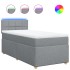 Cama box spring con colchón tela gris claro 90x190