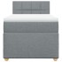 Cama box spring con colchón tela gris claro 90x190