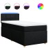 Cama box spring con colchón tela negro 90x190