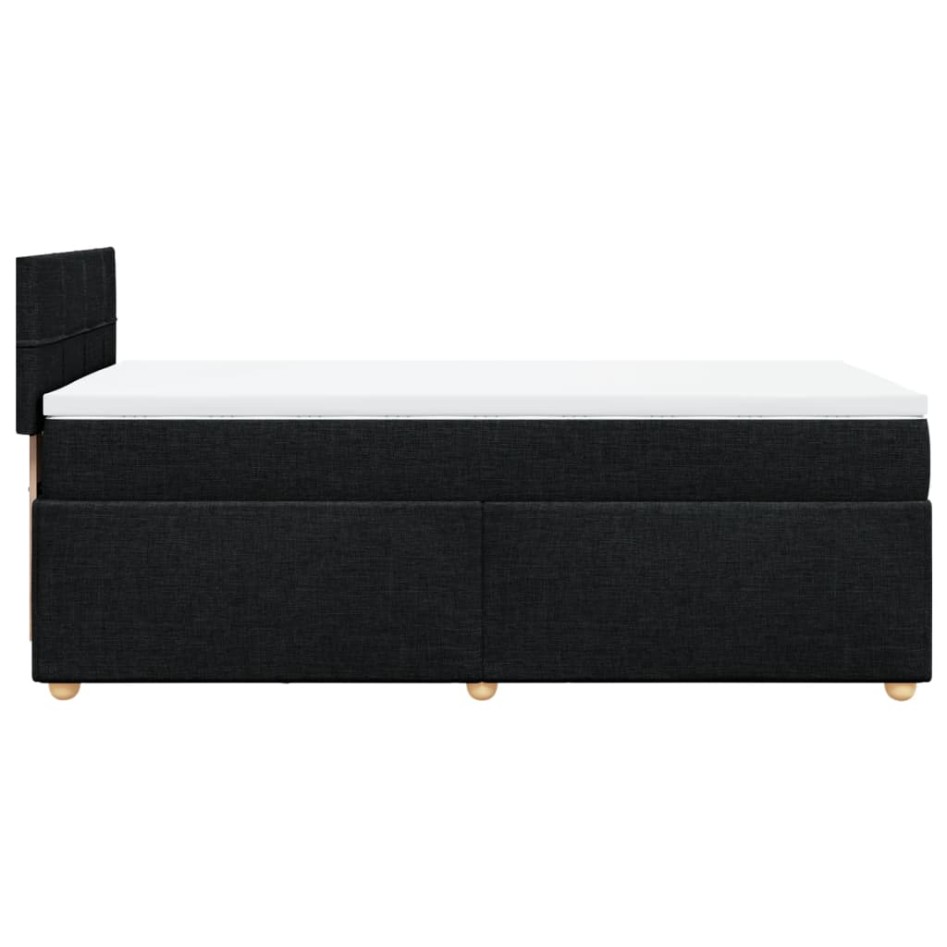 Cama box spring con colchón tela negro 90x190