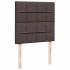 Cama box spring con colchón tela marrón oscuro 90x200