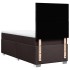 Cama box spring con colchón tela marrón oscuro 90x200