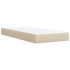 Cama box spring con colchón tela color crema 90x200