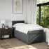 Cama box spring con colchón tela gris oscuro 80x200
