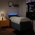 Cama box spring con colchón tela azul 80x200