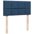 Cama box spring con colchón tela azul 80x200