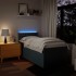 Cama box spring con colchón tela azul 80x200