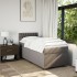 Cama box spring con colchón tela gris taupe 90x200