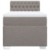 Cama box spring con colchón tela gris taupe 90x200