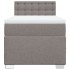 Cama box spring con colchón tela gris taupe 90x190