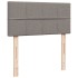 Cama box spring con colchón tela gris taupe 90x200