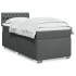 Cama box spring con colchón tela gris oscuro 100x200