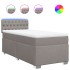 Cama box spring con colchón tela gris taupe 90x190