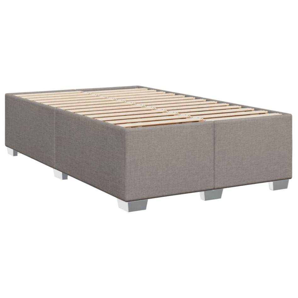Cama box spring con colchón tela gris taupe 90x190