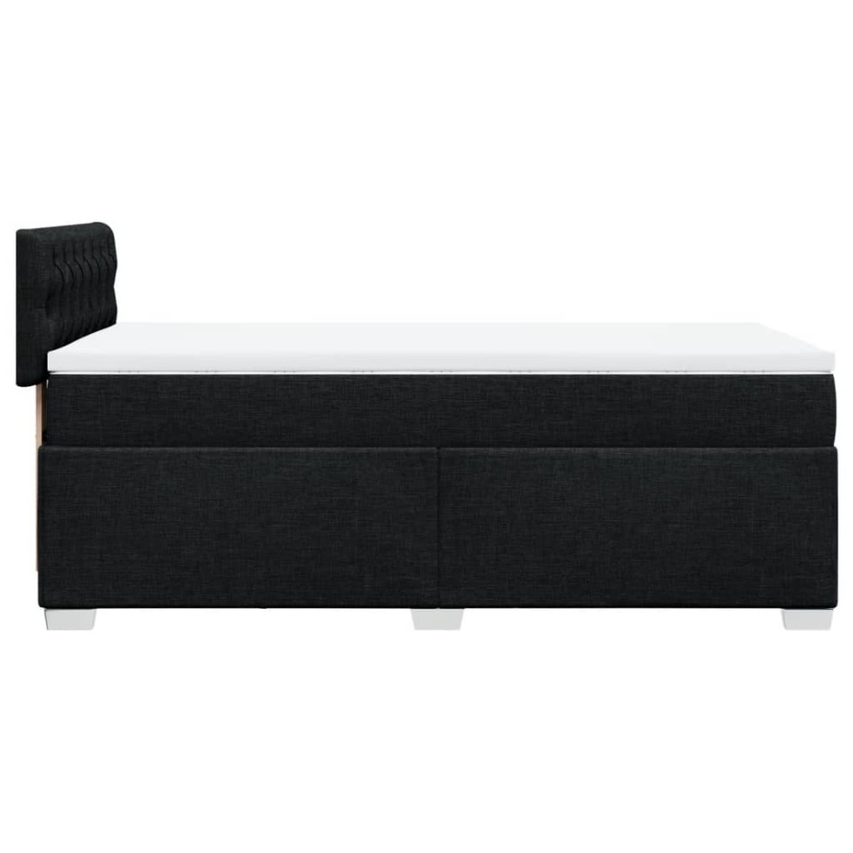 Cama box spring con colchón tela negro 90x200