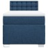 Cama box spring con colchón tela azul 80x200