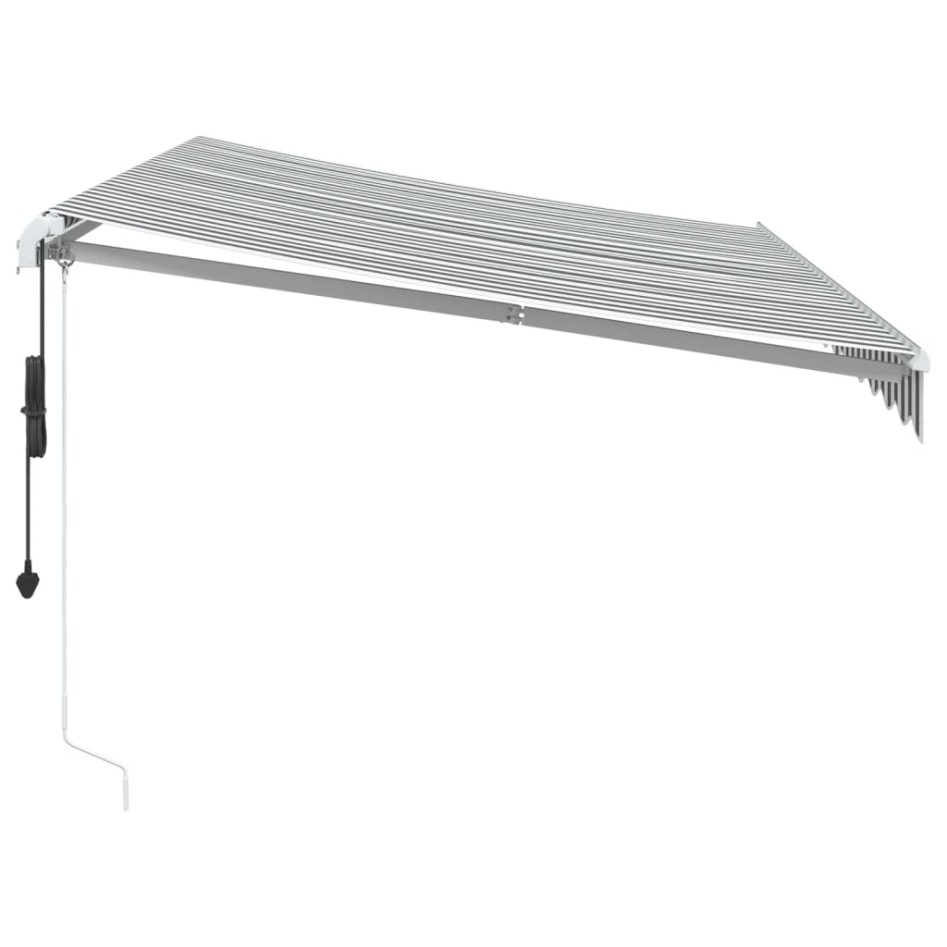 Toldo retráctil automático gris antracita y blanco 350x250