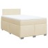 Cama box spring con colchón tela color crema 120x200