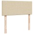 Cama box spring con colchón tela color crema 120x200