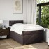 Cama box spring con colchón tela marrón oscuro 120x200