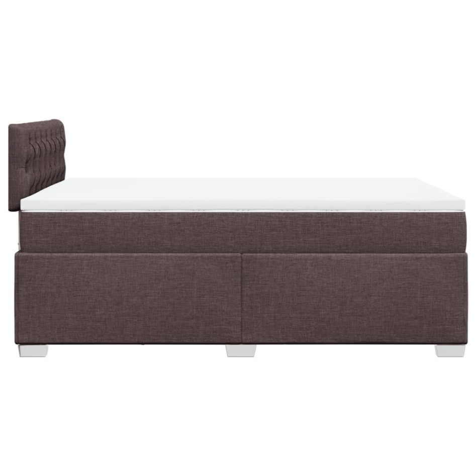 Cama box spring con colchón tela marrón oscuro 120x200