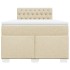 Cama box spring con colchón tela color crema 120x200