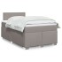 Cama box spring con colchón tela gris taupe 120x200