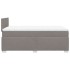 Cama box spring con colchón tela gris taupe 120x200