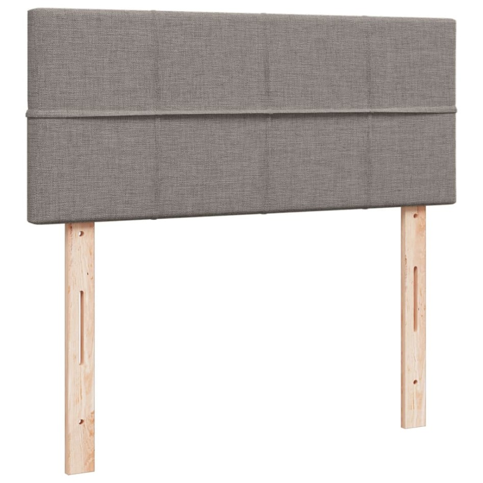 Cama box spring con colchón tela gris taupe 120x200