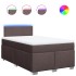 Cama box spring con colchón tela marrón oscuro 120x200
