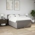 Cama box spring con colchón tela gris taupe 160x200