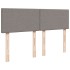 Cama box spring con colchón tela gris taupe 160x200