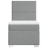 Cama box spring con colchón tela gris claro 80x200